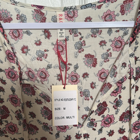 Raga Boho Floral Peasant Top - Picture 3 of 4